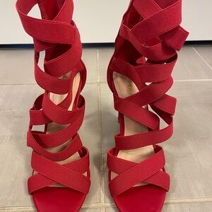 Aldo Ethebeth Red Strappy Heels